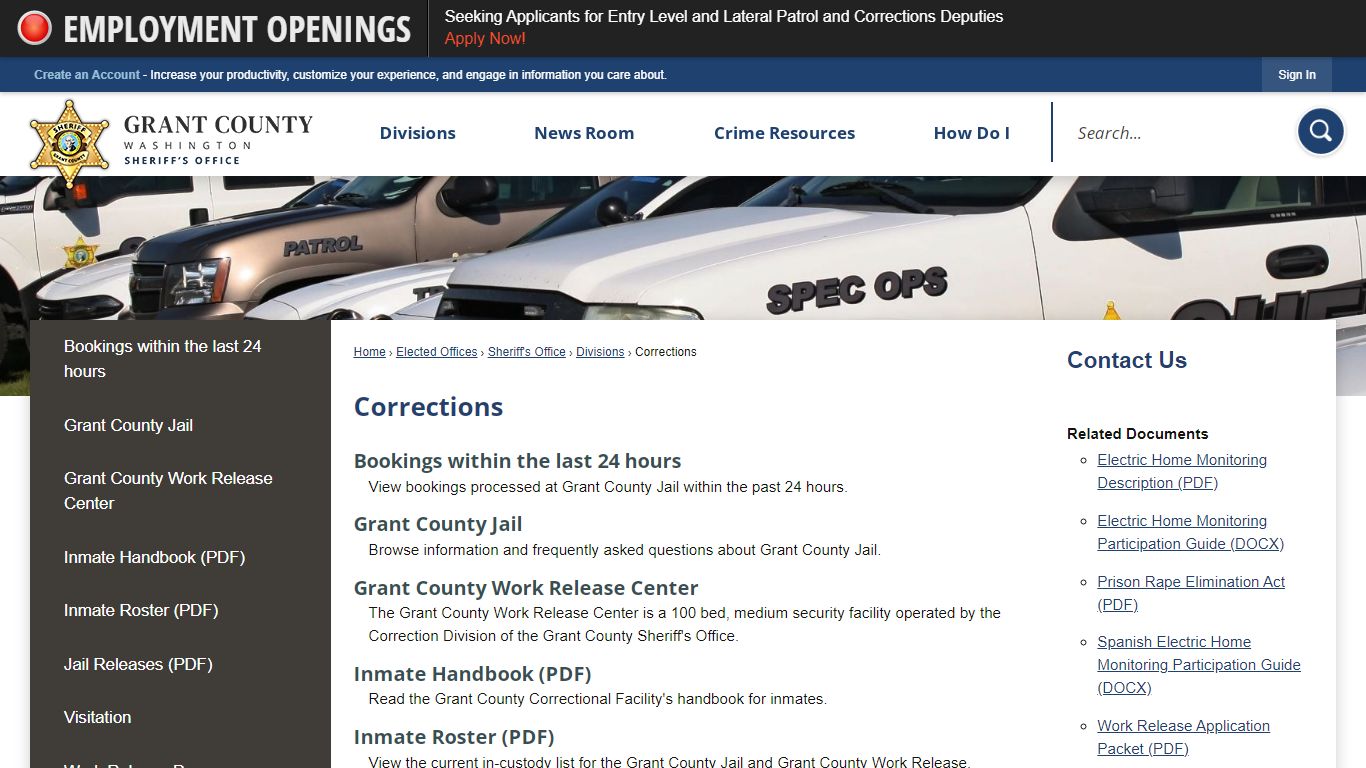 Corrections | Grant County, WA