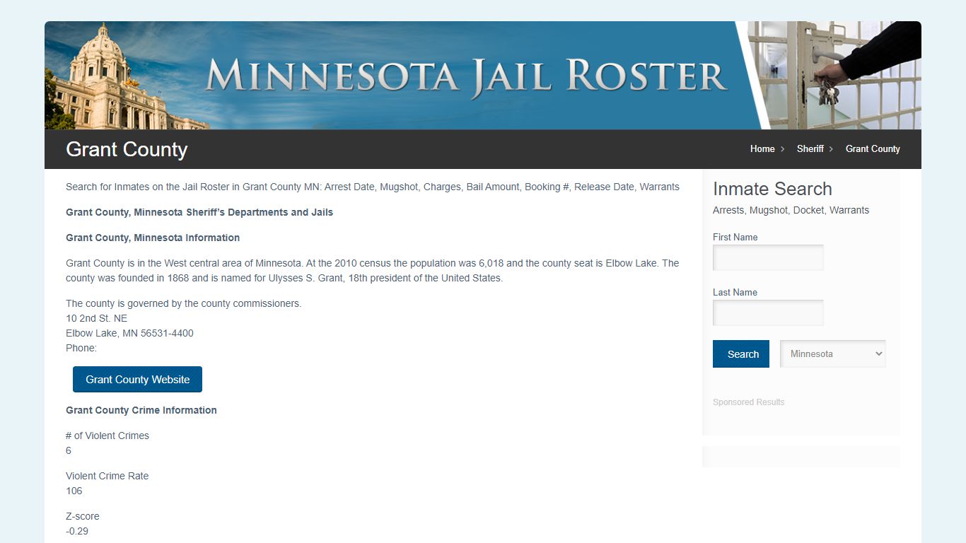 Grant County | Jail Roster Search - MinnesotaJailRoster.com